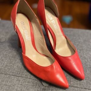 Colin Stuart Coral Open Side Leather Heels 6